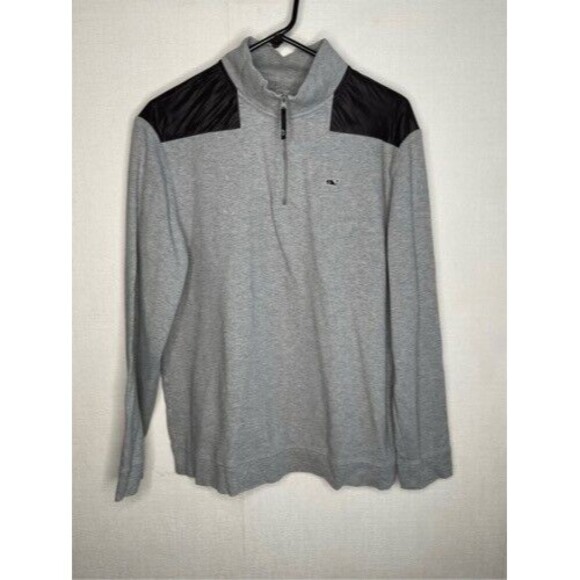 NWOT Vineyard Vines 1/4 Zip Performance Golf Sweater Men Size L Gray - Picture 1 of 7